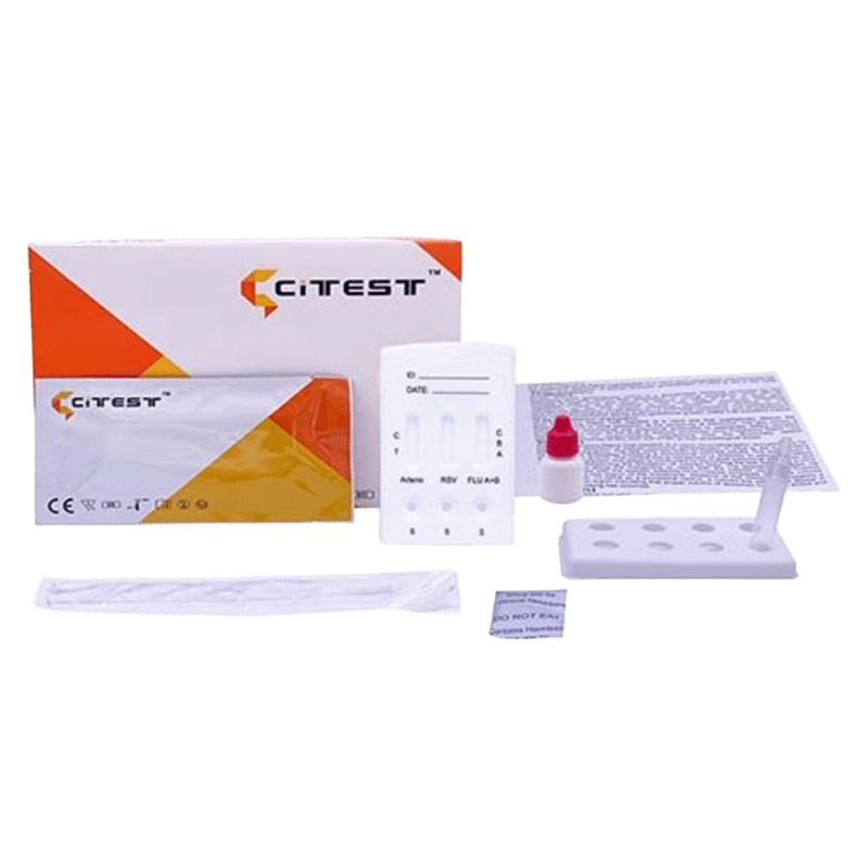 Комбінований швидкий тест на виявлення аденовірусу, РСВ та грипу A+B, тест касета: (Citest Diagnostics., Inc., IARI-535)